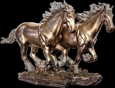 heste bronzefigur til stue dekoration